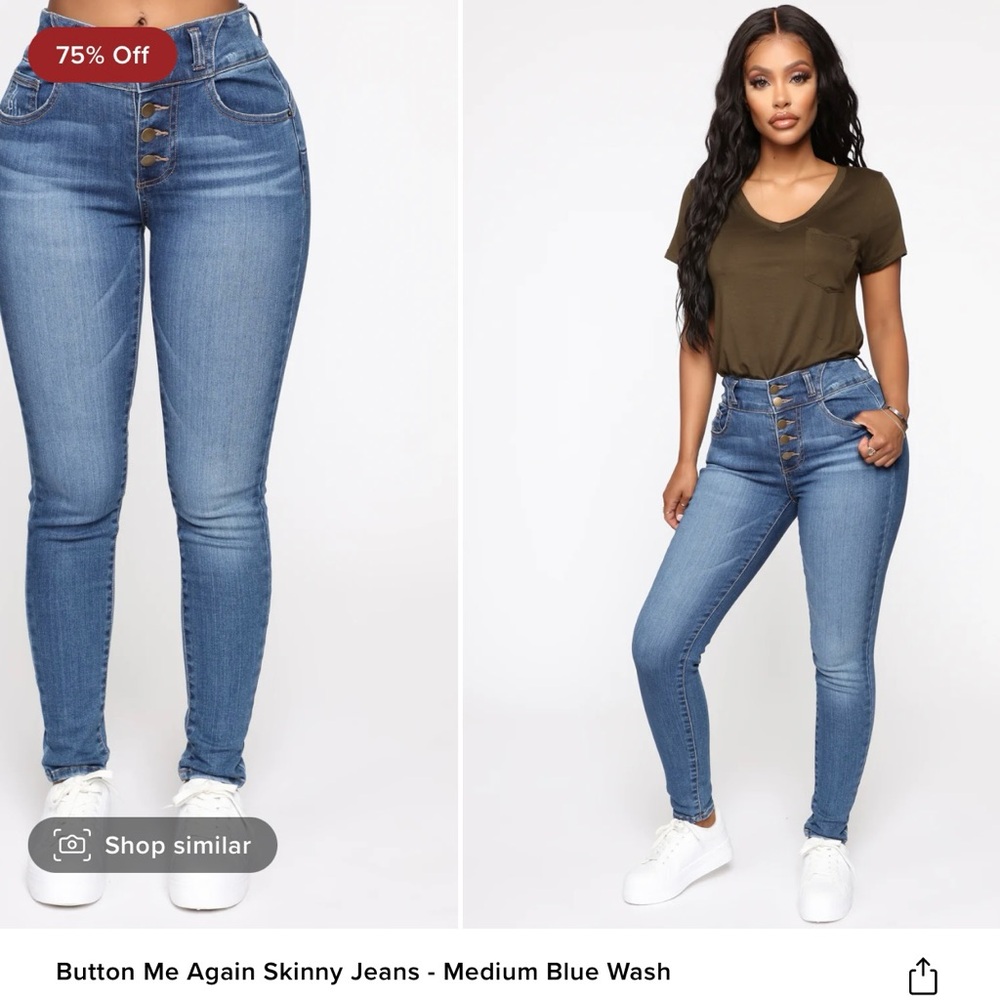 Fashion nova skinny blue jeans